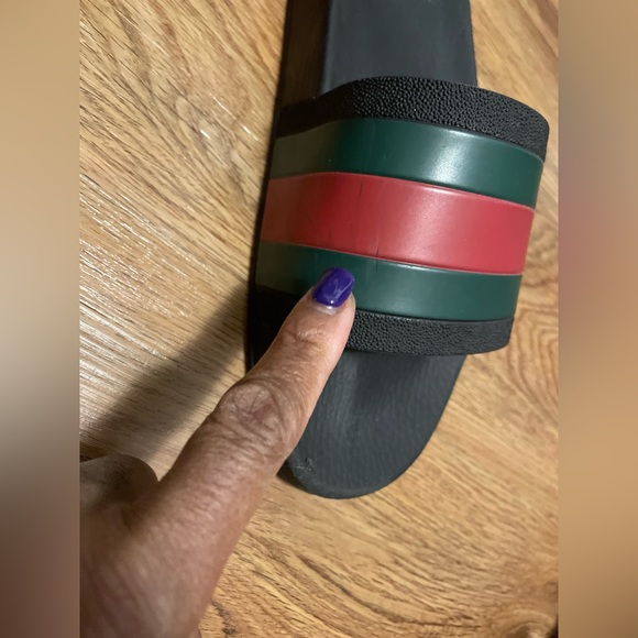 Mens Gucci Rubber Pool Slide Web Size 7 - Picture 7 of 8
